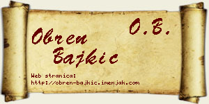 Obren Bajkić vizit kartica